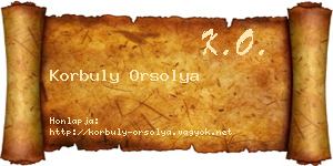 Korbuly Orsolya névjegykártya